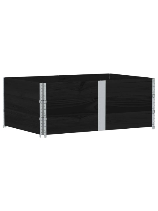 Paletové nástavce 3 ks černé 150 x 100 cm masivní borové dřevo