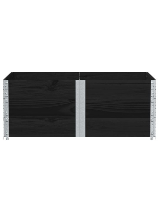 Paletové nástavce 3 ks černé 150 x 100 cm masivní borové dřevo