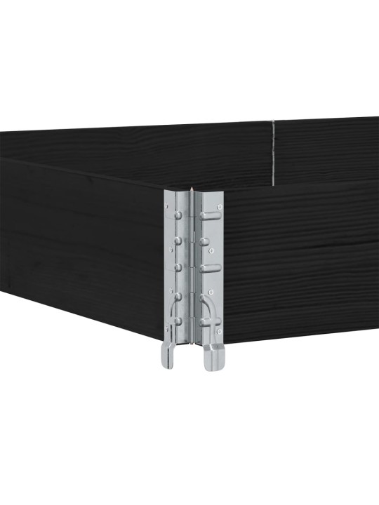 Paletové nástavce 3 ks černé 150 x 100 cm masivní borové dřevo