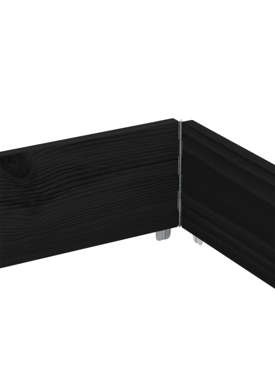Paletové nástavce 3 ks černé 150 x 100 cm masivní borové dřevo