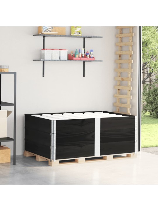 Paletové nástavce 3 ks černé 150 x 100 cm masivní borové dřevo