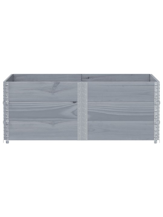 Paletové nástavce 3 ks šedé 150 x 100 cm masivní borové dřevo