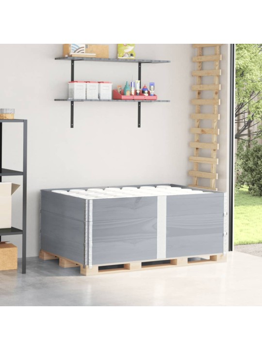Paletové nástavce 3 ks šedé 150 x 100 cm masivní borové dřevo
