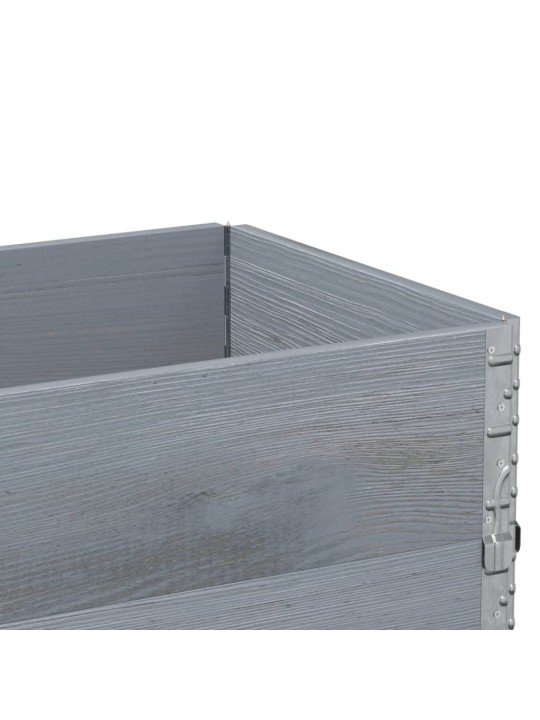 Zahradní truhlík šedý 100 x 50 cm masivní borové dřevo