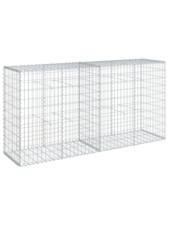 Gabionový koš s víkem 200 x 50 x 100 cm pozinkované železo