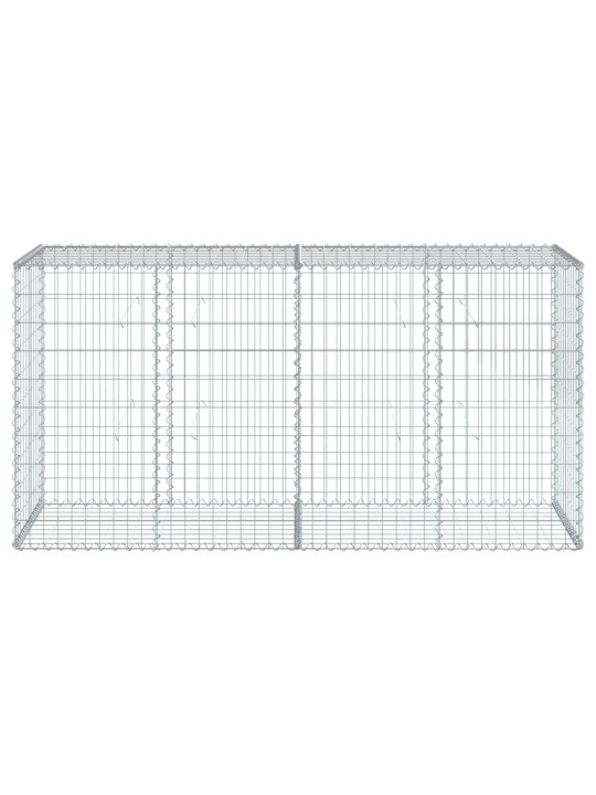 Gabionový koš s víkem 200 x 50 x 100 cm pozinkované železo