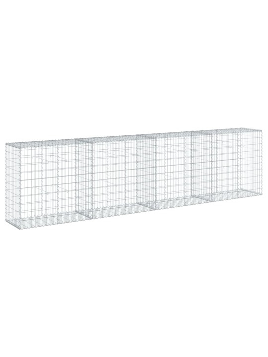 Gabionový koš s víkem 400 x 50 x 100 cm pozinkované železo