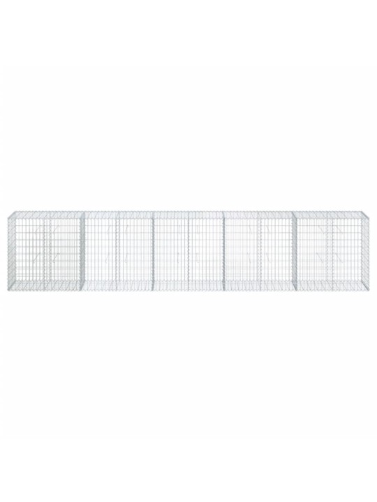 Gabionový koš s víkem 500 x 50 x 100 cm pozinkované železo