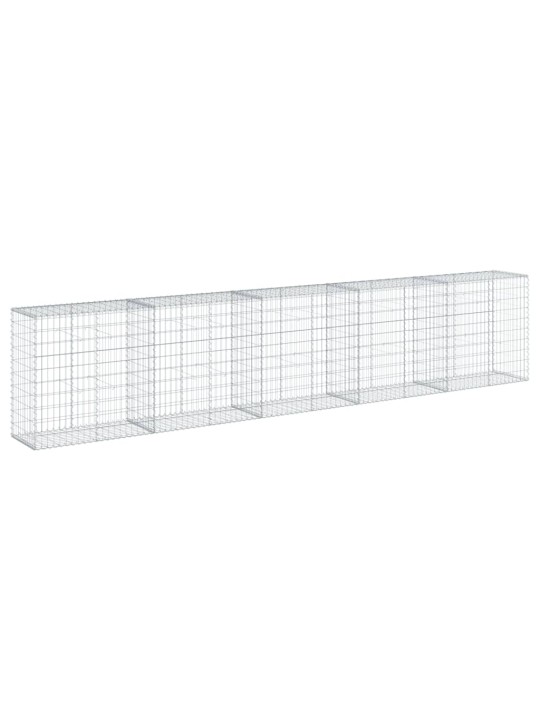Gabionový koš s víkem 500 x 50 x 100 cm pozinkované železo