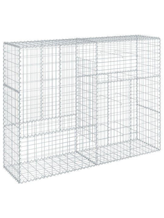 Gabionový koš s víkem 200 x 50 x 150 cm pozinkované železo