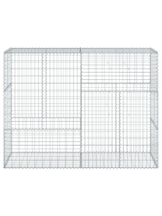 Gabionový koš s víkem 200 x 50 x 150 cm pozinkované železo
