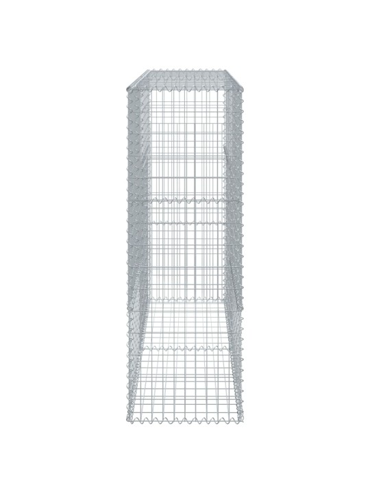 Gabionový koš s víkem 200 x 50 x 150 cm pozinkované železo
