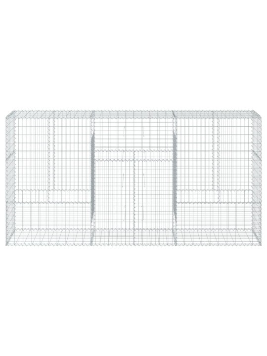 Gabionový koš s víkem 300 x 50 x 150 cm pozinkované železo