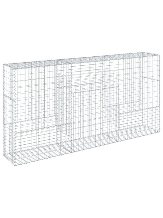 Gabionový koš s víkem 300 x 50 x 150 cm pozinkované železo