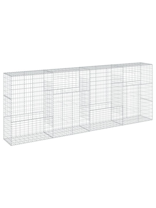Gabionový koš s víkem 400 x 50 x 150 cm pozinkované železo