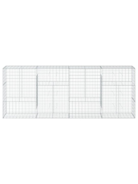 Gabionový koš s víkem 400 x 50 x 150 cm pozinkované železo