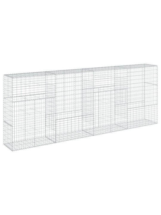 Gabionový koš s víkem 400 x 50 x 150 cm pozinkované železo