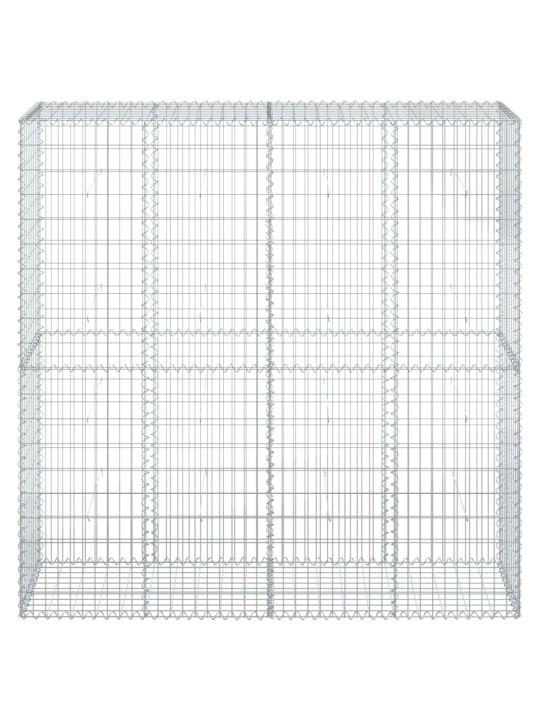 Gabionový koš s víkem 200 x 50 x 200 cm pozinkované železo