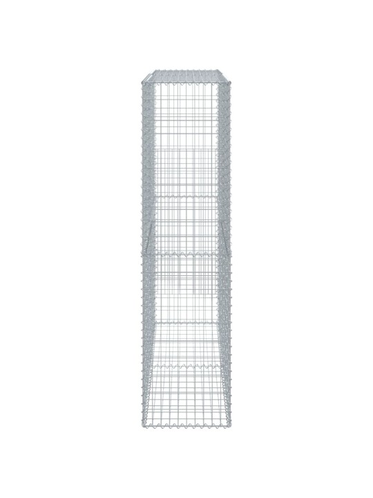 Gabionový koš s víkem 200 x 50 x 200 cm pozinkované železo