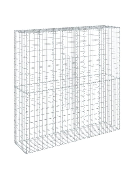 Gabionový koš s víkem 200 x 50 x 200 cm pozinkované železo