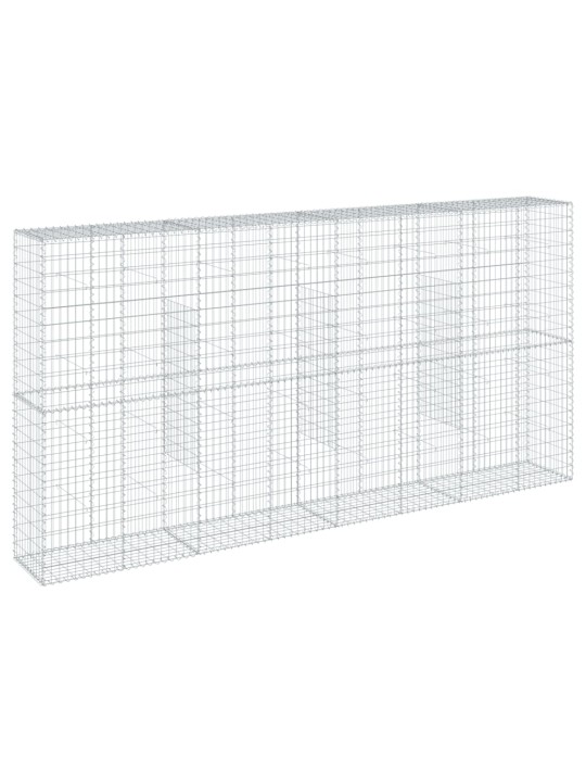 Gabionový koš s víkem 400 x 50 x 200 cm pozinkované železo