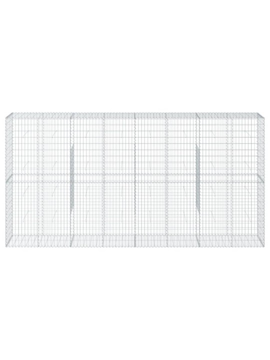 Gabionový koš s víkem 400 x 50 x 200 cm pozinkované železo