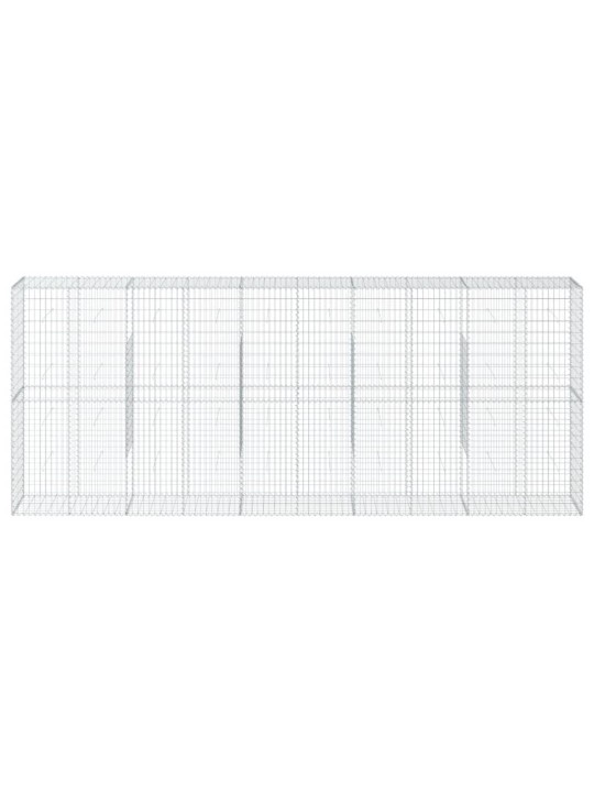 Gabionový koš s víkem 500 x 50 x 200 cm pozinkované železo