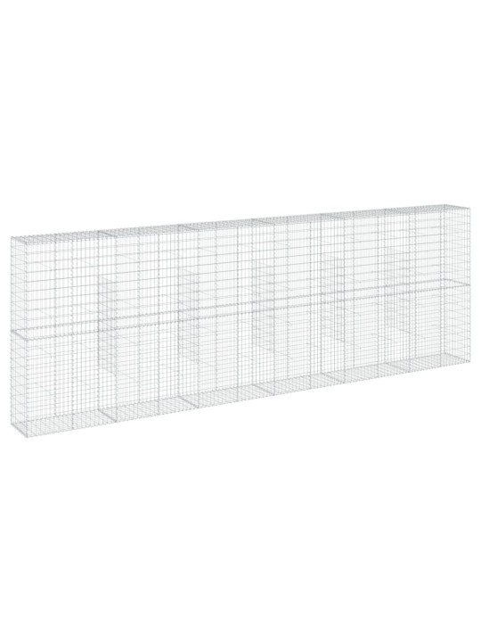 Gabionový koš s víkem 600 x 50 x 200 cm pozinkované železo