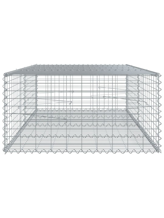 Gabionový koš s víkem 200 x 100 x 50 cm pozinkované železo