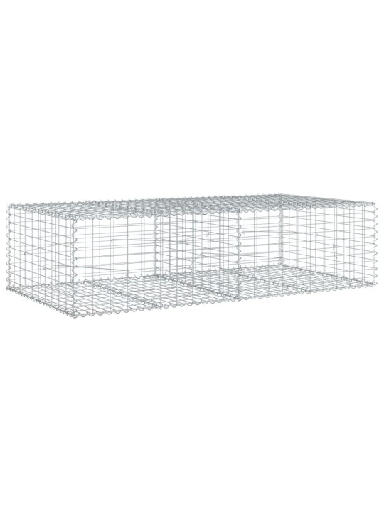 Gabionový koš s víkem 200 x 100 x 50 cm pozinkované železo