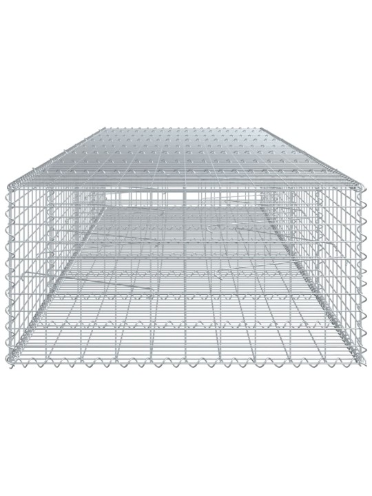 Gabionový koš s víkem 400 x 100 x 50 cm pozinkované železo