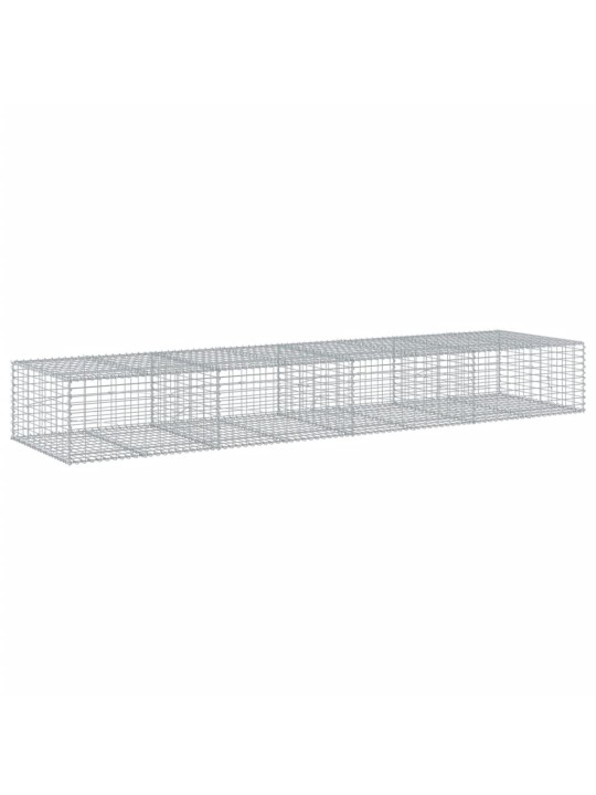 Gabionový koš s víkem 400 x 100 x 50 cm pozinkované železo