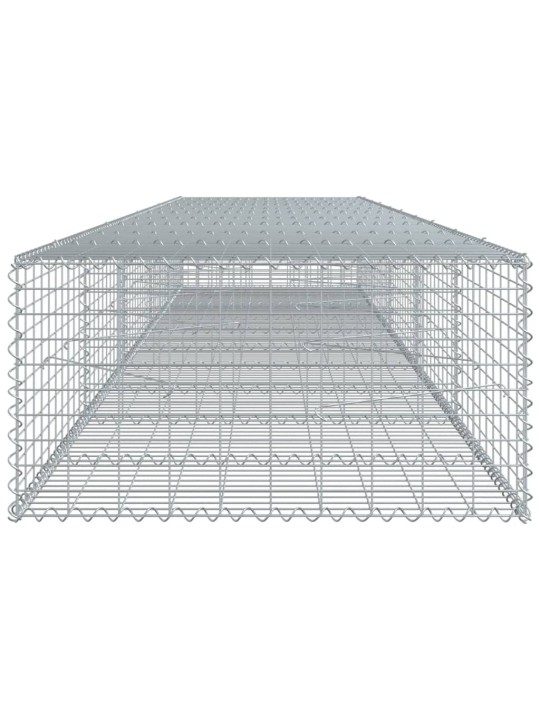 Gabionový koš s víkem 500 x 100 x 50 cm pozinkované železo