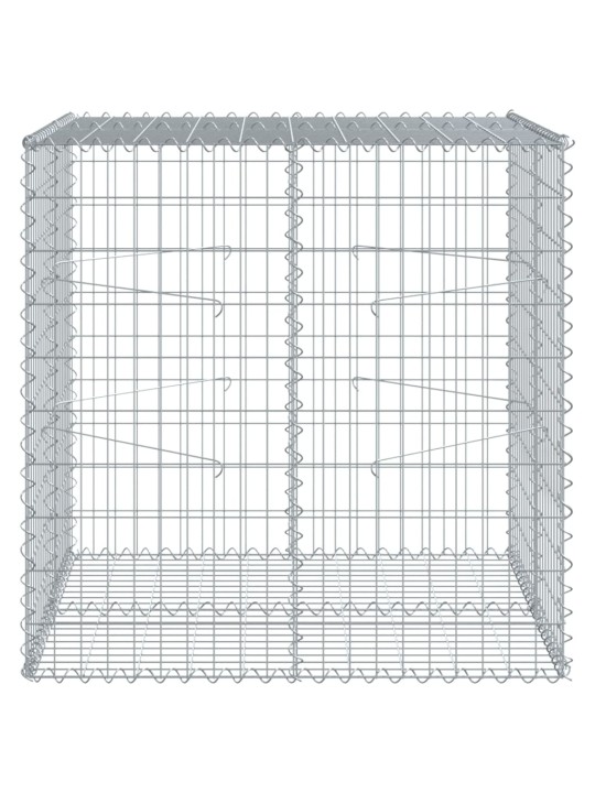 Gabionový koš s víkem 100 x 100 x 100 cm pozinkované železo