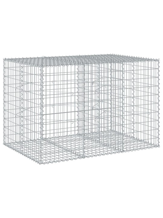Gabionový koš s víkem 150 x 100 x 100 cm pozinkované železo
