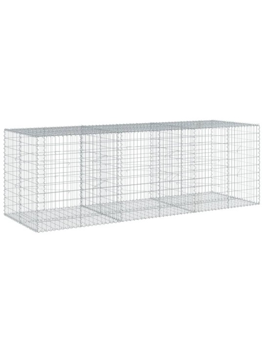 Gabionový koš s víkem 300 x 100 x 100 cm pozinkované železo