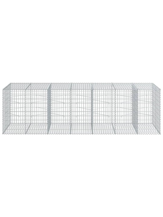 Gabionový koš s víkem 350 x 100 x 100 cm pozinkované železo
