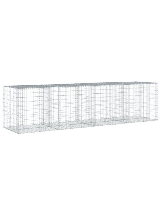 Gabionový koš s víkem 400 x 100 x 100 cm pozinkované železo