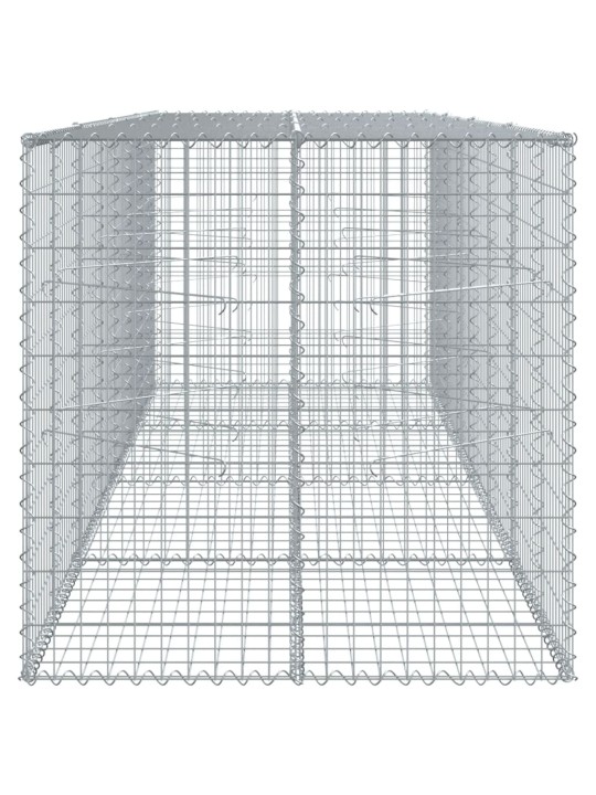 Gabionový koš s víkem 400 x 100 x 100 cm pozinkované železo