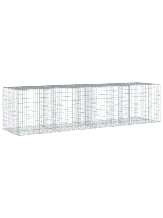 Gabionový koš s víkem 400 x 100 x 100 cm pozinkované železo