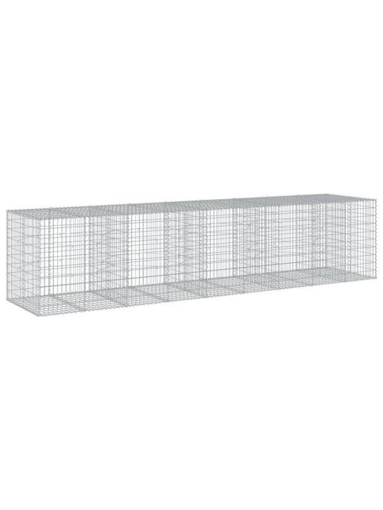 Gabionový koš s víkem 450 x 100 x 100 cm pozinkované železo