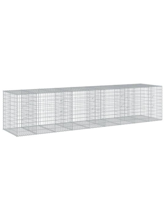 Gabionový koš s víkem 450 x 100 x 100 cm pozinkované železo