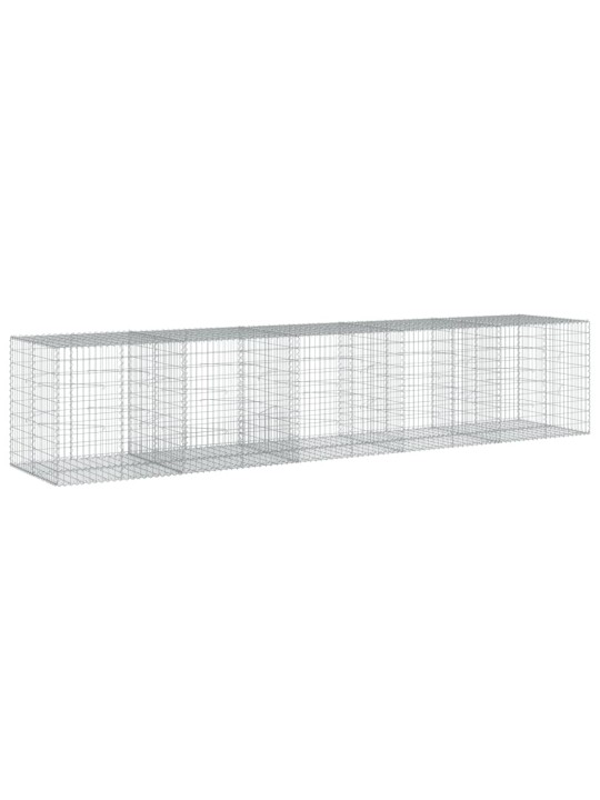 Gabionový koš s víkem 500 x 100 x 100 cm pozinkované železo