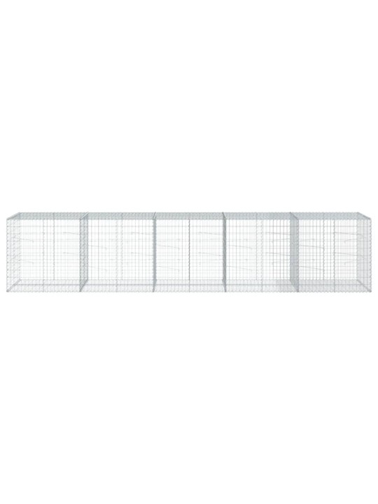 Gabionový koš s víkem 500 x 100 x 100 cm pozinkované železo