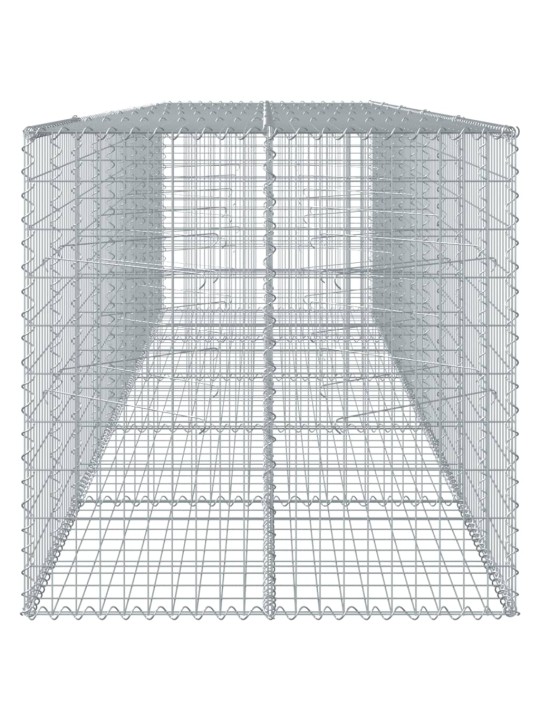 Gabionový koš s víkem 500 x 100 x 100 cm pozinkované železo