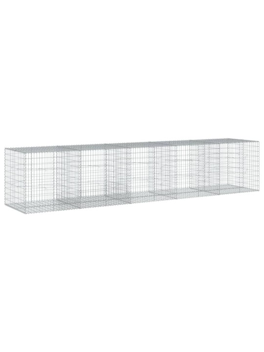 Gabionový koš s víkem 500 x 100 x 100 cm pozinkované železo