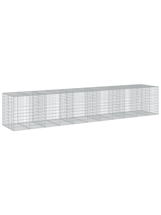 Gabionový koš s víkem 550 x 100 x 100 cm pozinkované železo