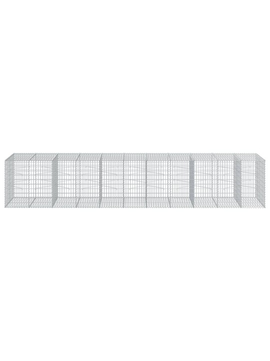 Gabionový koš s víkem 550 x 100 x 100 cm pozinkované železo