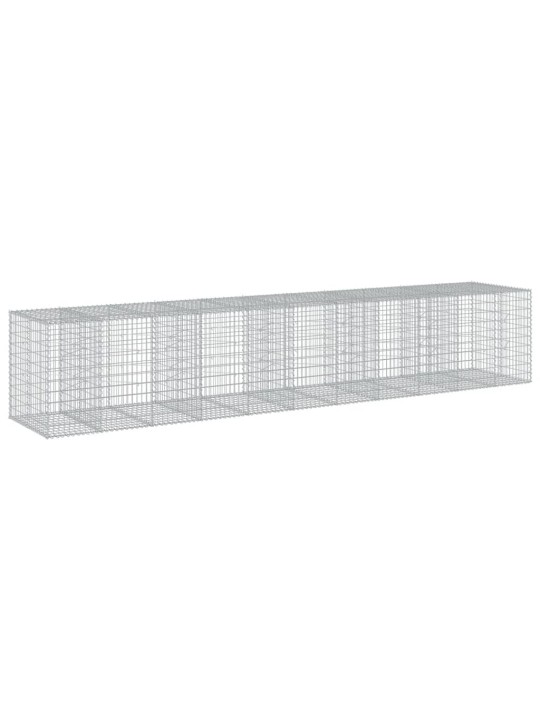 Gabionový koš s víkem 550 x 100 x 100 cm pozinkované železo