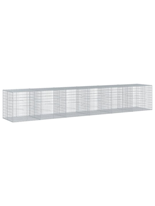 Gabionový koš s víkem 600 x 100 x 100 cm pozinkované železo